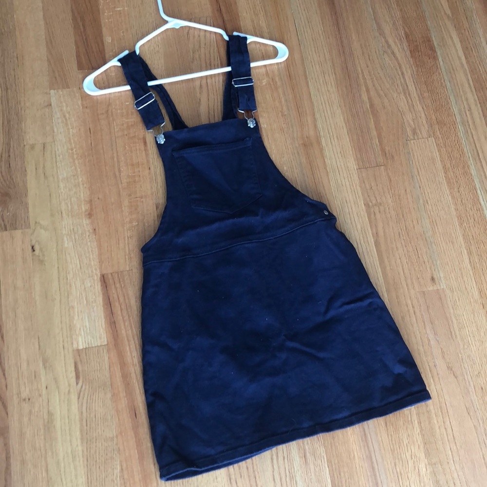 F21 Navy Overall Jean Dress